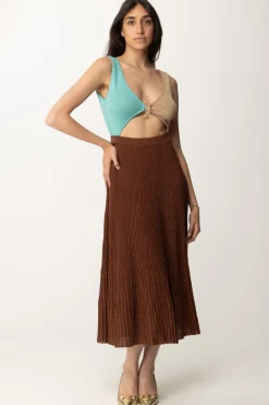 Akep Abito con Cut-out e Gonna PlisséMATTONE