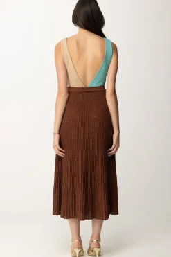 Akep Abito con Cut-out e Gonna PlisséMATTONE