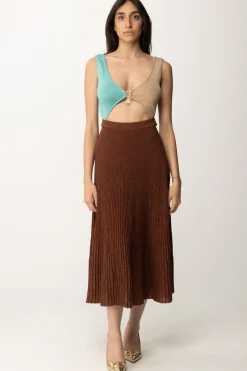 Akep Abito con Cut-out e Gonna PlisséMATTONE