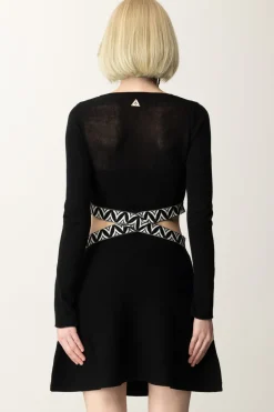 Akep Abito Flare con Dettagli Cut-out GeometriciNERO