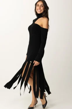 Akep Abito Lungo con Cut-out e FrangeNERO