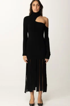 Akep Abito Lungo con Cut-out e FrangeNERO