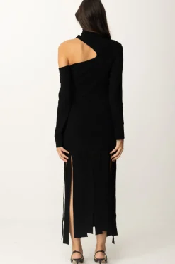 Akep Abito Lungo con Cut-out e FrangeNERO