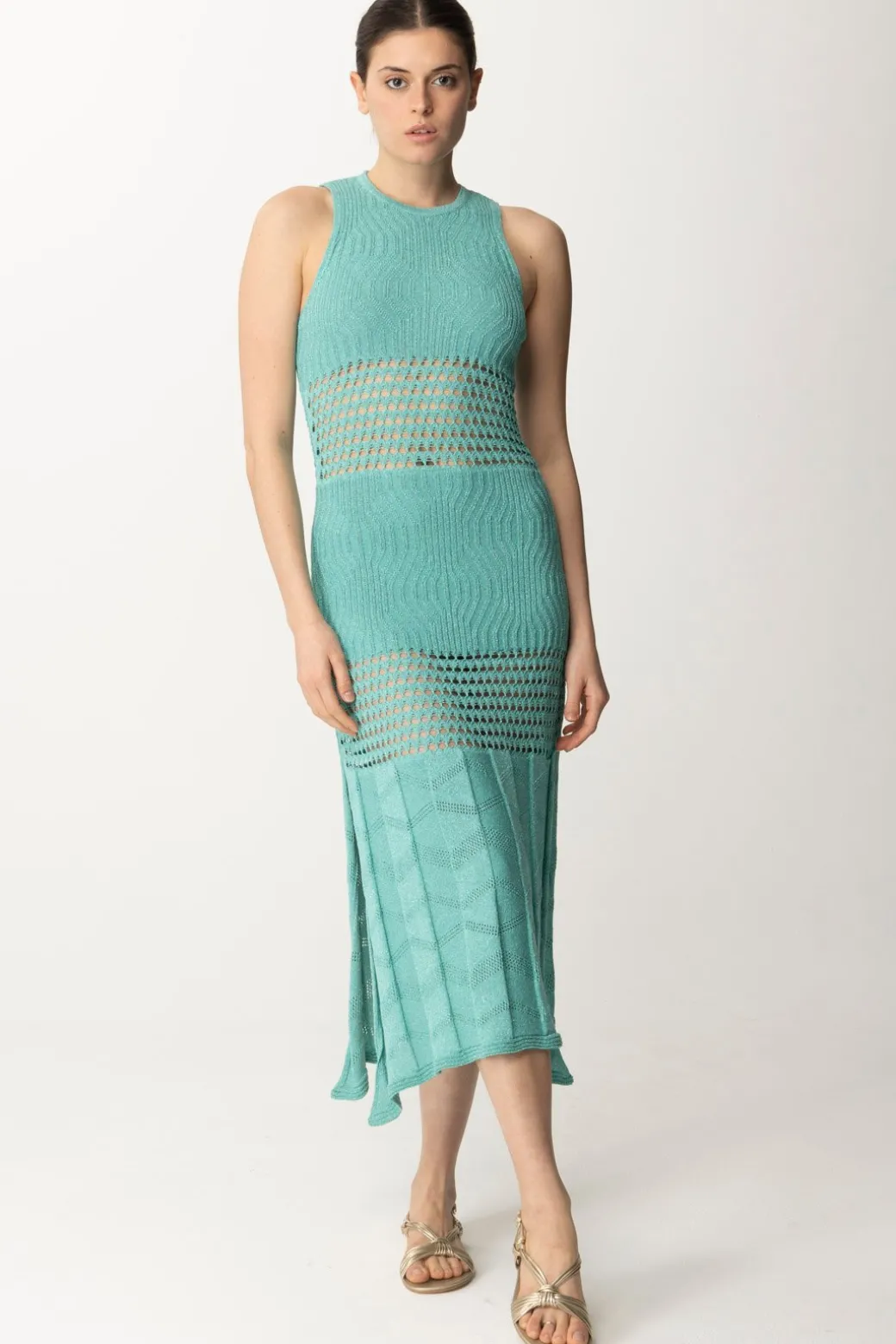 Akep Abito Lungo con Inserti CrochetACQUAMARINA