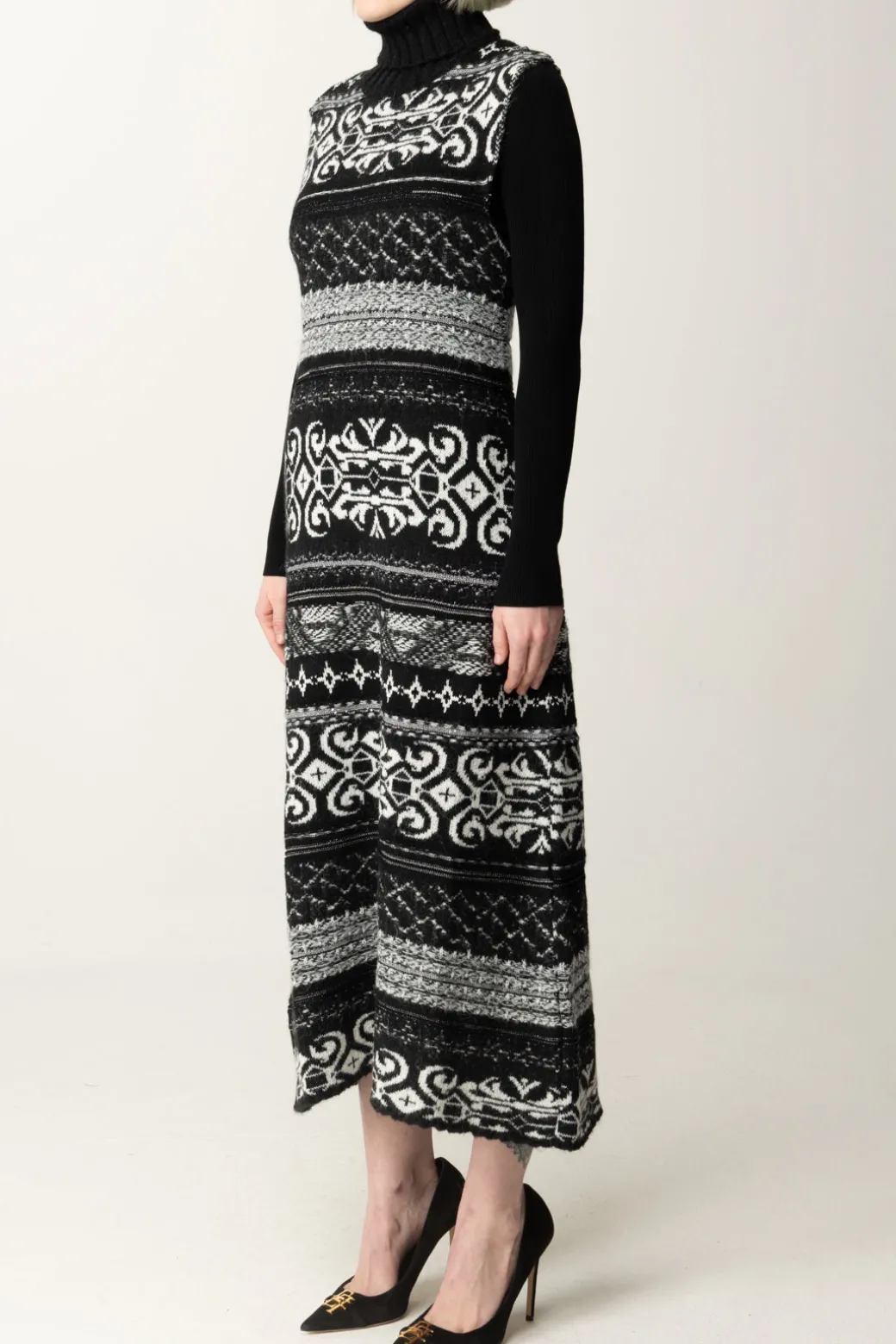 Akep Abito Midi a Collo AltoNERO