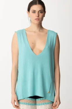 Akep Canotta con Scollo a VACQUAMARINA