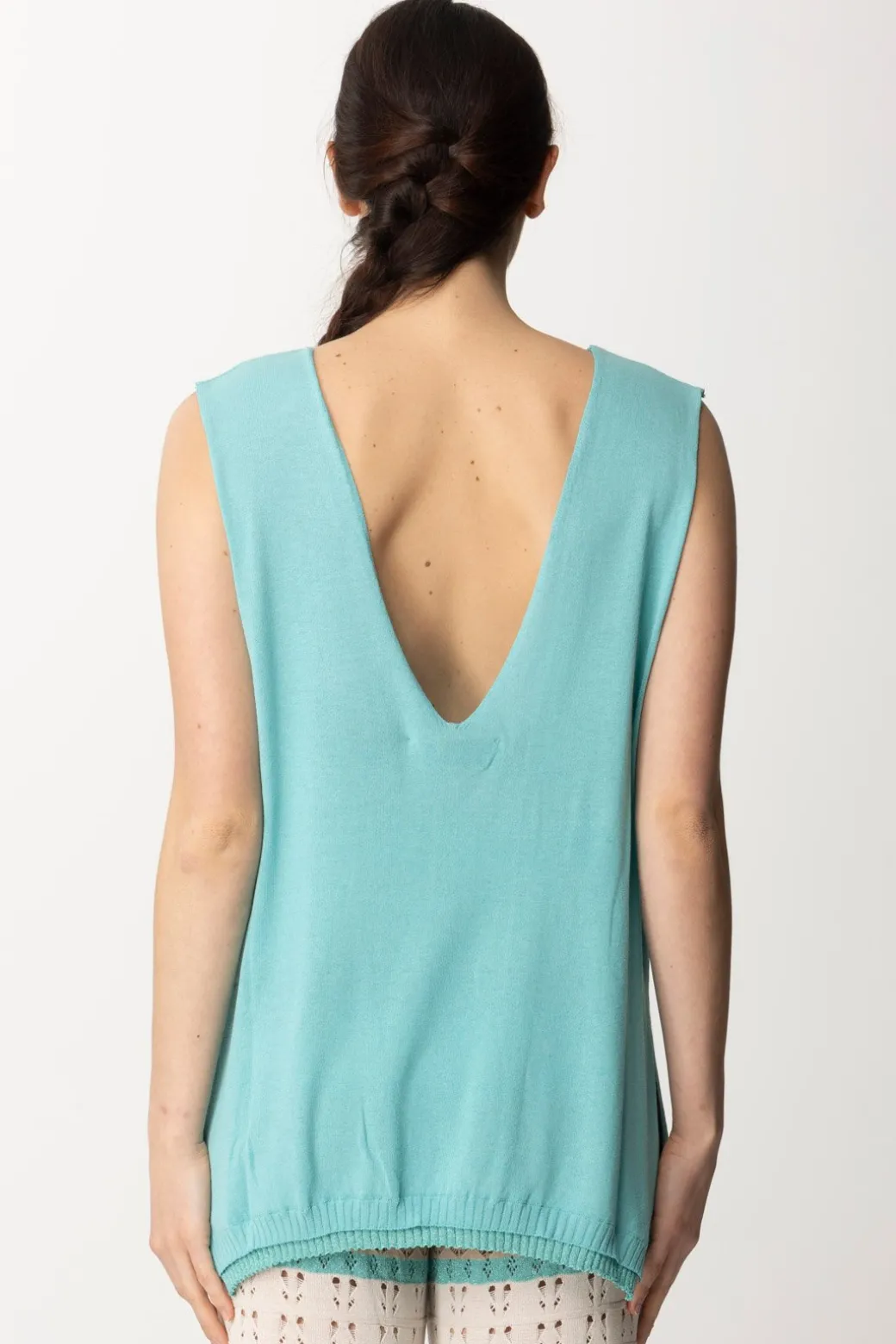 Akep Canotta con Scollo a VACQUAMARINA