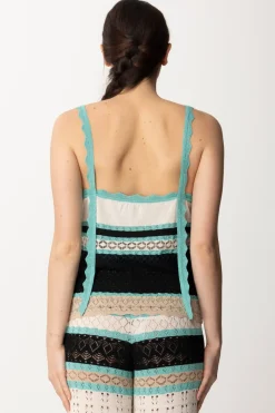 Akep Canotta In Punto Pizzo MulticolorNERO/BEIGE