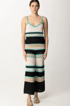 Akep Canotta In Punto Pizzo MulticolorNERO/BEIGE