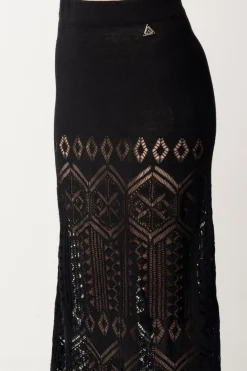 Akep Gonna Lunga In Maglia Di Lino TraforataNERO