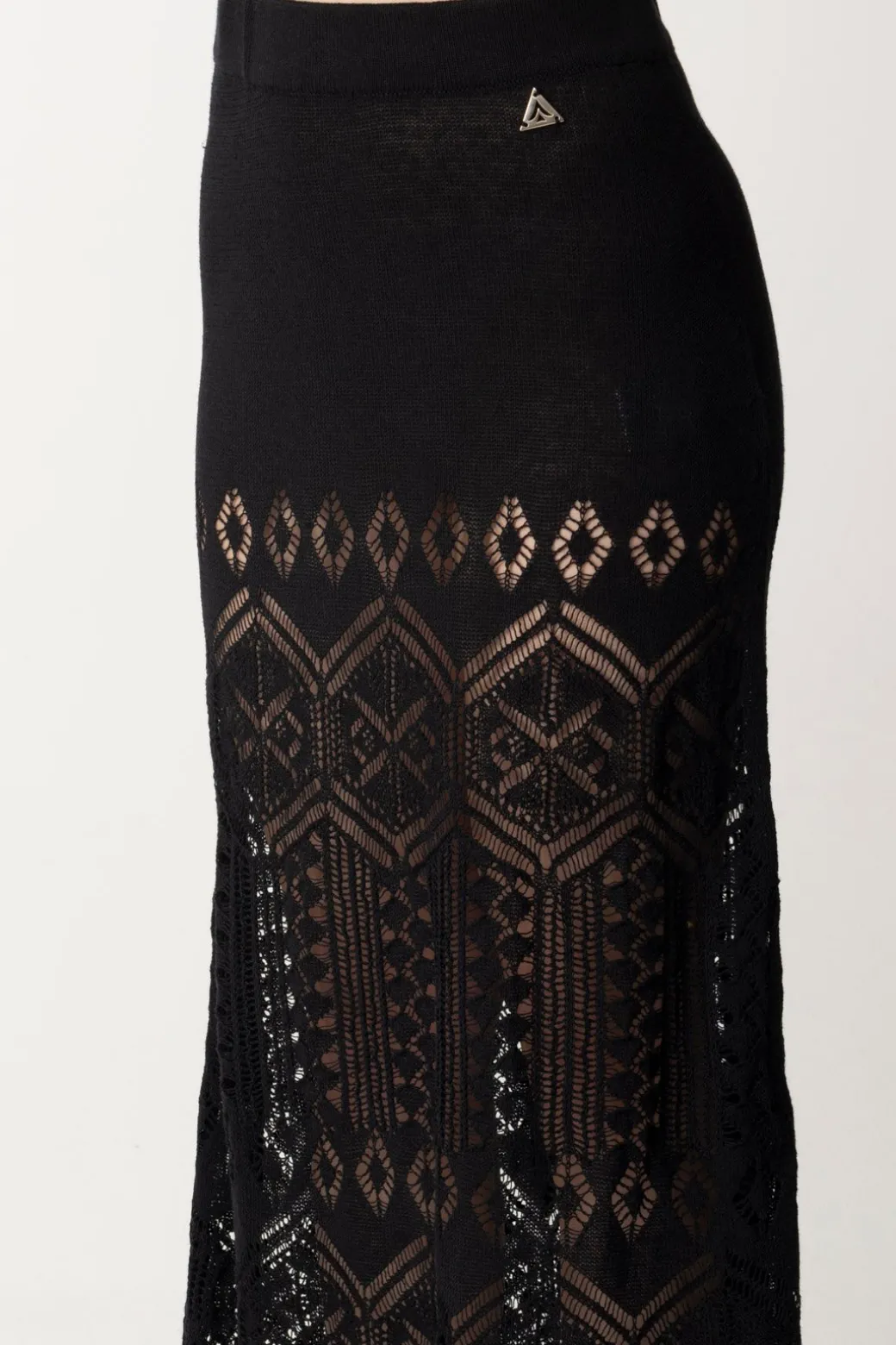 Akep Gonna Lunga In Maglia Di Lino TraforataNERO