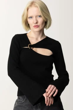 Akep Maglia con Cut-out e AnelloNERO