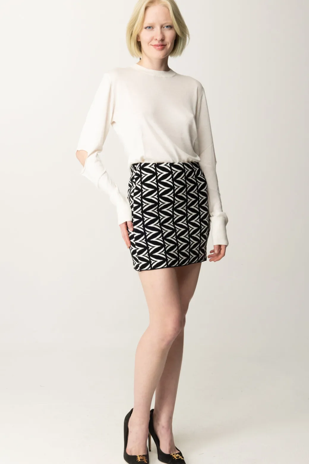 Akep Maglia Girocollo con Cut-outPANNA