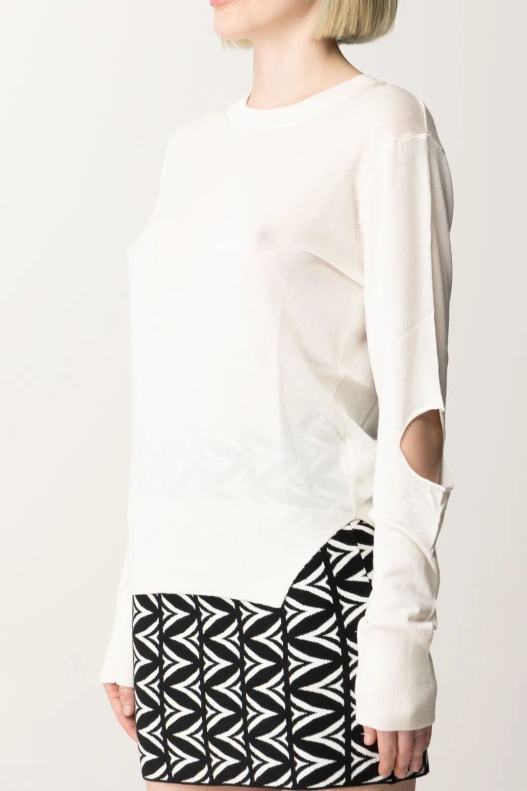 Akep Maglia Girocollo con Cut-outPANNA