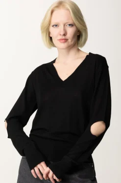 Akep Maglia Scollo a V con Cut-outNERO