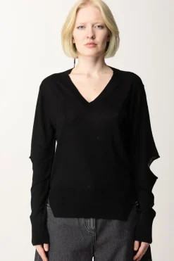 Akep Maglia Scollo a V con Cut-outNERO