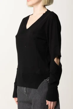 Akep Maglia Scollo a V con Cut-outNERO