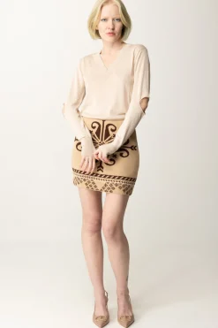 Akep Maglia Scollo a V con Cut-outSABBIA