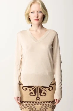 Akep Maglia Scollo a V con Cut-outSABBIA