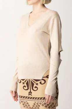 Akep Maglia Scollo a V con Cut-outSABBIA