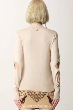 Akep Maglia Scollo a V con Cut-outSABBIA