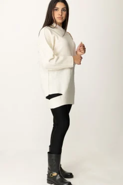 Akep Maxi Maglia con Cut-out e Cuciture ColoratePANNA