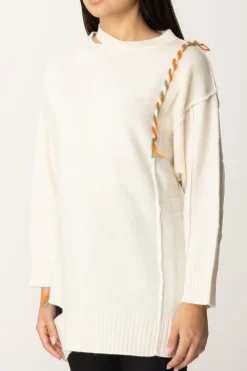 Akep Maxi Maglia con Cut-out e Cuciture ColoratePANNA