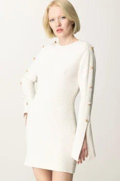 Akep Miniabito In Maglia con Bottoni ApplicatiPANNA