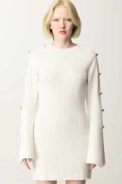 Akep Miniabito In Maglia con Bottoni ApplicatiPANNA