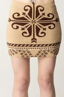 Akep Minigonna In Maglia Fantasia EtnicaSABBIA