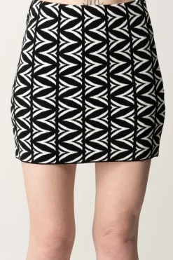 Akep Minigonna Jaquard Stampa LogoNERO