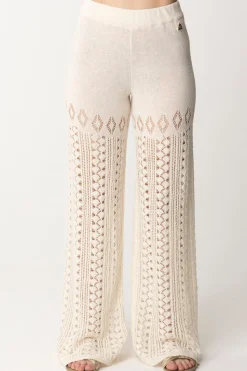 Akep Pantaloni Traforati In Maglia Di LinoPANNA