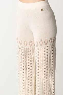 Akep Pantaloni Traforati In Maglia Di LinoPANNA