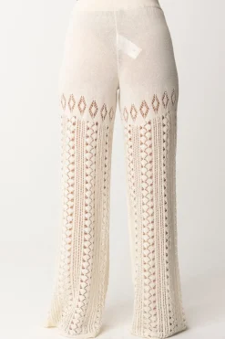 Akep Pantaloni Traforati In Maglia Di LinoPANNA