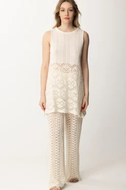 Akep Pantaloni Traforati In Maglia Di LinoPANNA