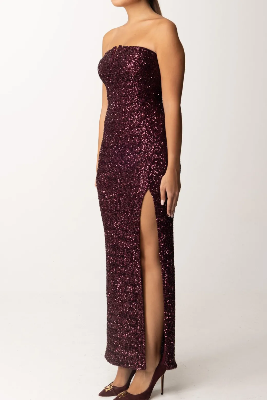 Aniye By Abito Lungo a Fascia Full PaillettesROUGE NOIR