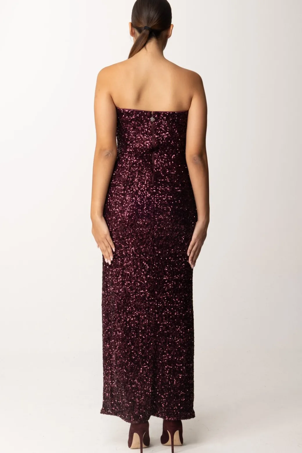 Aniye By Abito Lungo a Fascia Full PaillettesROUGE NOIR