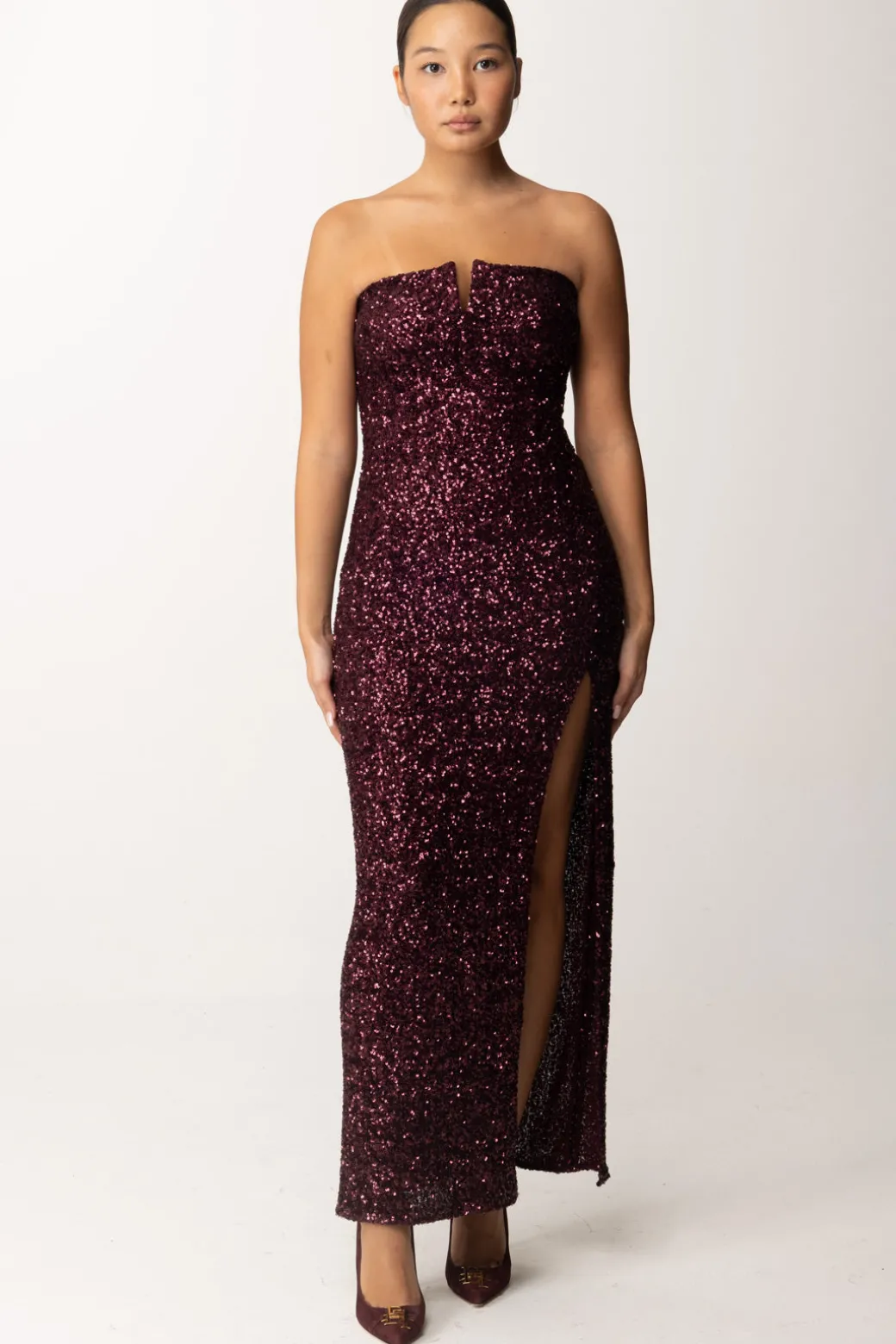 Aniye By Abito Lungo a Fascia Full PaillettesROUGE NOIR