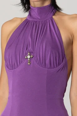 Aniye By Abito Lungo con SpaccoPURPLE RAIN