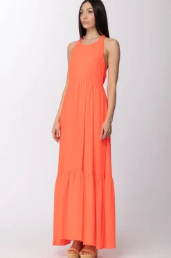 Aniye By Abito Lungo con Scollatura Profonda e Perle Sul RetroCORAL