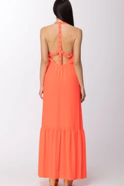 Aniye By Abito Lungo con Scollatura Profonda e Perle Sul RetroCORAL