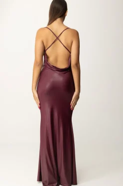 Aniye By Abito Lungo In Jersey Laminato VickROUGE NOIR