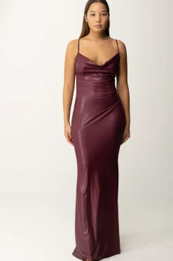 Aniye By Abito Lungo In Jersey Laminato VickROUGE NOIR