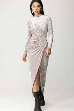 Aniye By Abito Lungo Zoe In Ciniglia con SpaccoHOT GRAY