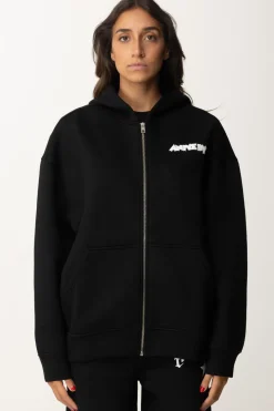 Aniye By Felpa Full Zip con Cappuccio e Stampa MickeyBLACK