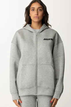 Aniye By Felpa Full Zip con Cappuccio e Stampa MickeyGRAY
