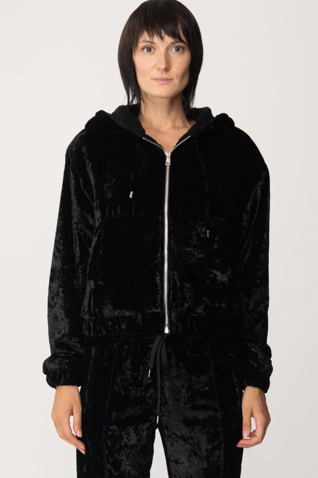 Aniye By Felpa Zira In Velluto Stampa Hello KittyNERO