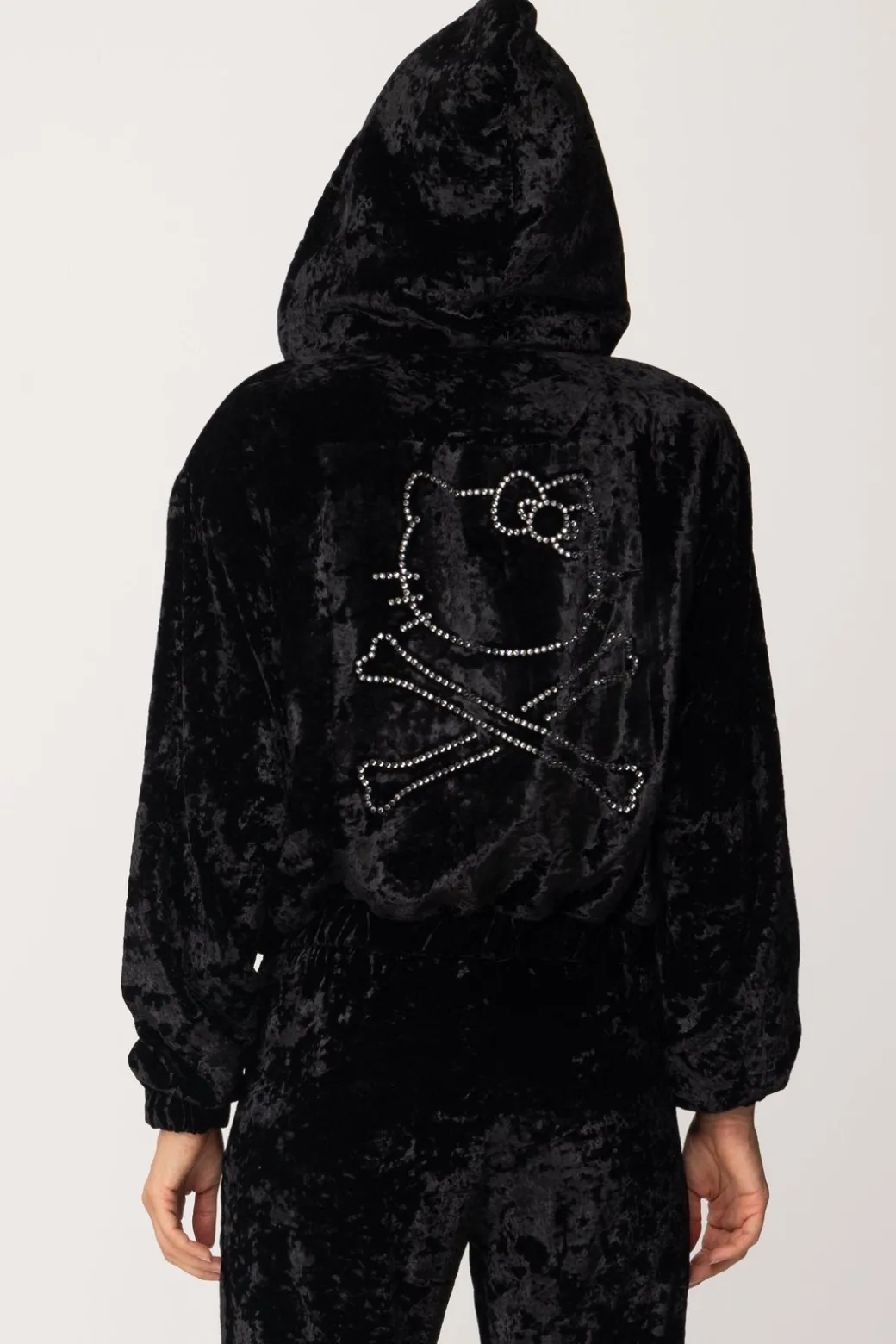 Aniye By Felpa Zira In Velluto Stampa Hello KittyNERO