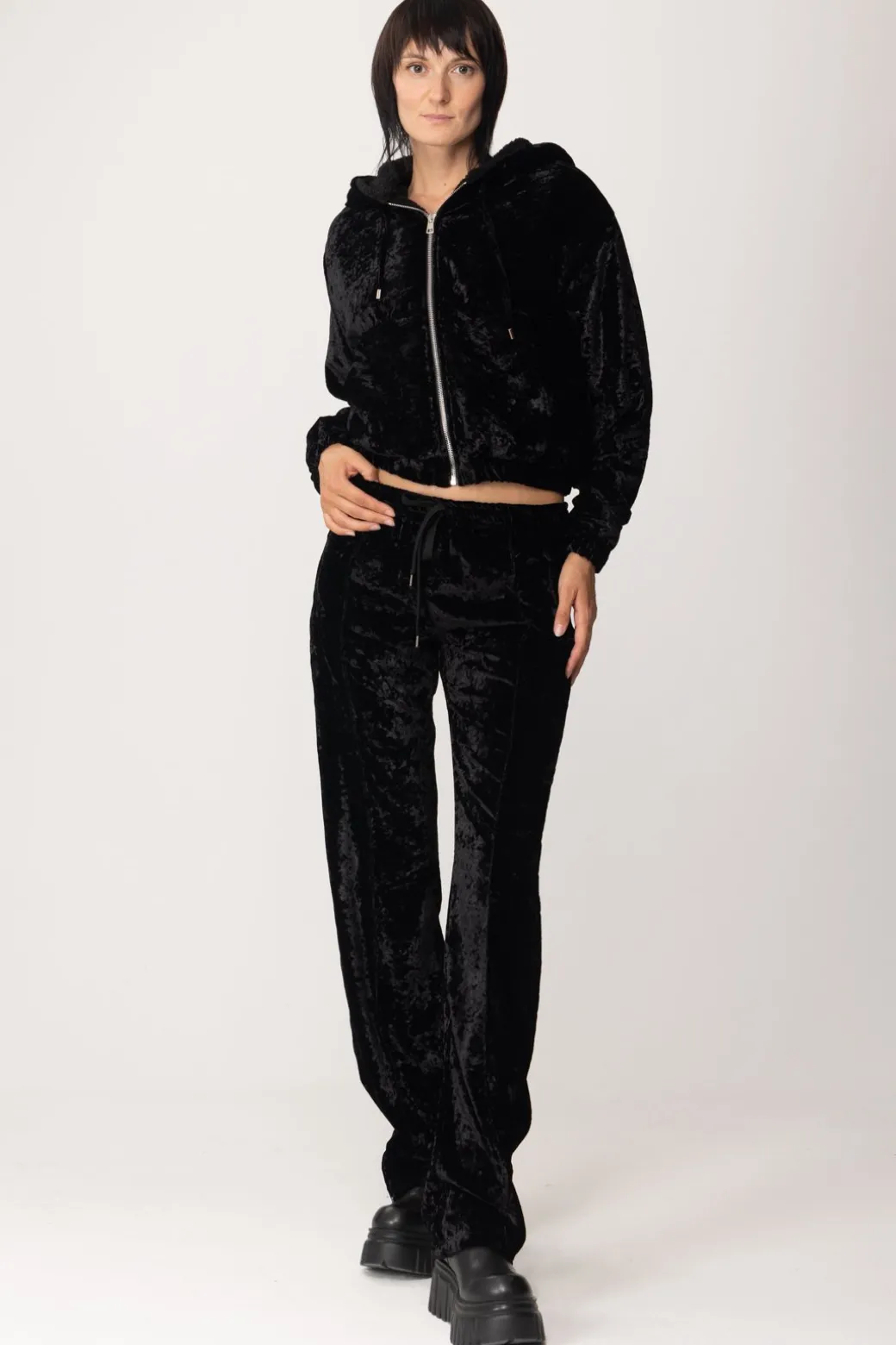 Aniye By Felpa Zira In Velluto Stampa Hello KittyNERO