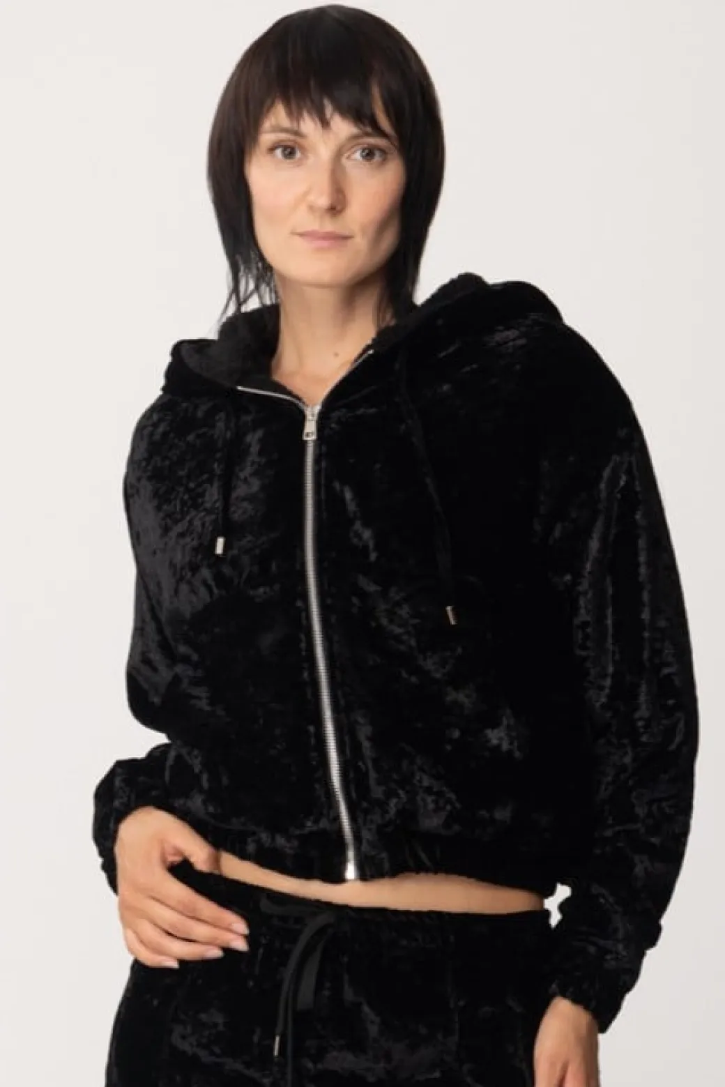 Aniye By Felpa Zira In Velluto Stampa Hello KittyNERO